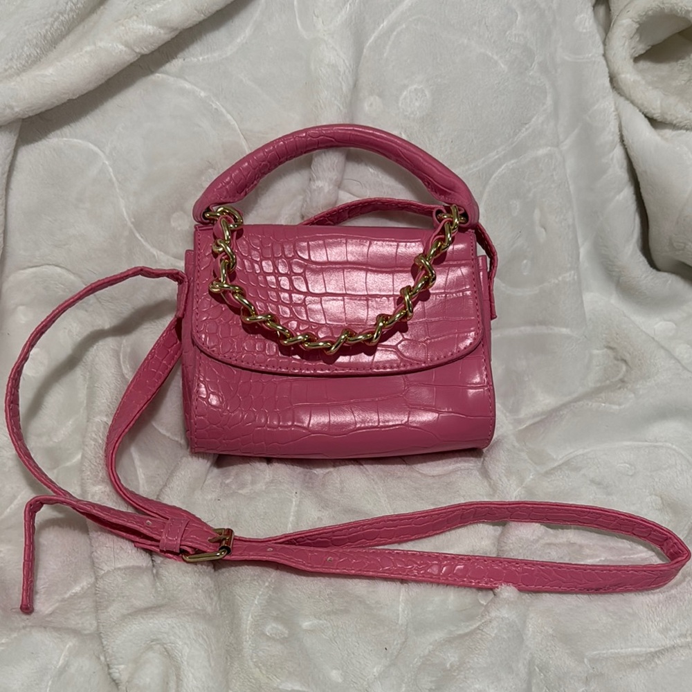 Primark Pink Mini Bag with Chain Strap and Flap Closure